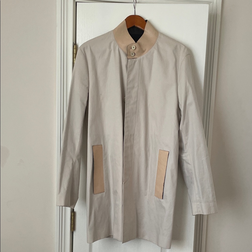 Sandro Beige Trench Coat with Tan Accents